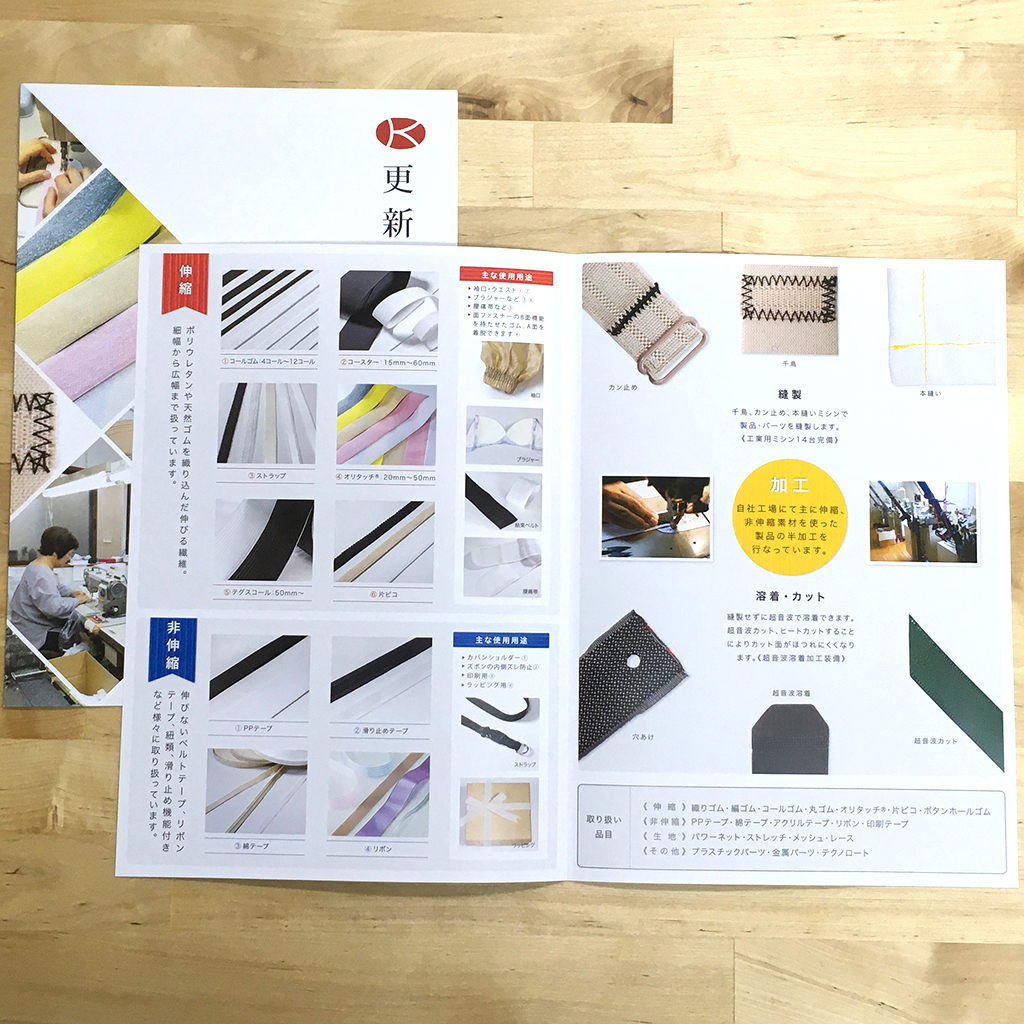 会社概要リーフレット二つ折り中面デザイン