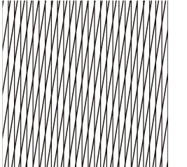 重ね合わされた2つの縦縞模様によって発生したモアレの例